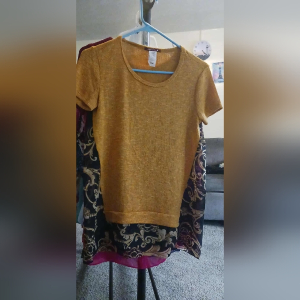 Sievergatewomens Gold Yellow Black Top Size Small(a-49)